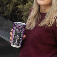 Purple Niho Taniwha Mix Poutama Tumbler Cup Unique Taniko Aotearoa LT01 - Polynesian Pride