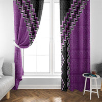 Purple Niho Taniwha Mix Poutama Window Curtain Unique Taniko Aotearoa LT01 - Polynesian Pride
