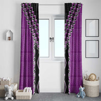 Purple Niho Taniwha Mix Poutama Window Curtain Unique Taniko Aotearoa LT01 - Polynesian Pride