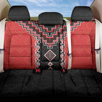 Red Niho Taniwha Mix Poutama Back Car Seat Cover Unique Taniko Aotearoa