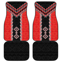Red Niho Taniwha Mix Poutama Car Mats Unique Taniko Aotearoa LT01 - Polynesian Pride