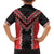 Red Niho Taniwha Mix Poutama Family Matching Long Sleeve Bodycon Dress and Hawaiian Shirt Unique Taniko Aotearoa