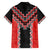 Red Niho Taniwha Mix Poutama Family Matching Long Sleeve Bodycon Dress and Hawaiian Shirt Unique Taniko Aotearoa