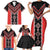 Red Niho Taniwha Mix Poutama Family Matching Short Sleeve Bodycon Dress and Hawaiian Shirt Unique Taniko Aotearoa