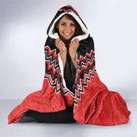 Red Niho Taniwha Mix Poutama Hooded Blanket Unique Taniko Aotearoa LT01 - Polynesian Pride