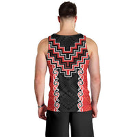 Red Niho Taniwha Mix Poutama Men Tank Top Unique Taniko Aotearoa LT01 - Polynesian Pride