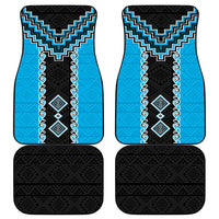 Sky Blue Niho Taniwha Mix Poutama Car Mats Unique Taniko Aotearoa LT01 - Polynesian Pride