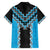 Sky Blue Niho Taniwha Mix Poutama Family Matching Off Shoulder Maxi Dress and Hawaiian Shirt Unique Taniko Aotearoa