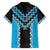 Sky Blue Niho Taniwha Mix Poutama Family Matching Short Sleeve Bodycon Dress and Hawaiian Shirt Unique Taniko Aotearoa