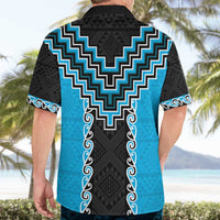 Sky Blue Niho Taniwha Mix Poutama Hawaiian Shirt Unique Taniko Aotearoa LT01 - Polynesian Pride
