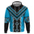 Sky Blue Niho Taniwha Mix Poutama Hoodie Unique Taniko Aotearoa