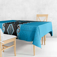 Sky Blue Niho Taniwha Mix Poutama Tablecloth Unique Taniko Aotearoa LT01 - Polynesian Pride