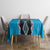 Sky Blue Niho Taniwha Mix Poutama Tablecloth Unique Taniko Aotearoa