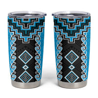 Sky Blue Niho Taniwha Mix Poutama Tumbler Cup Unique Taniko Aotearoa LT01 Sky Blue - Polynesian Pride
