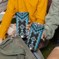 Sky Blue Niho Taniwha Mix Poutama Tumbler Cup Unique Taniko Aotearoa LT01 - Polynesian Pride