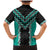 Teal Niho Taniwha Mix Poutama Family Matching Mermaid Dress and Hawaiian Shirt Unique Taniko Aotearoa