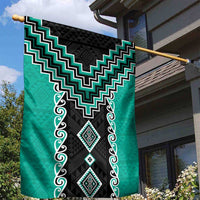 Teal Niho Taniwha Mix Poutama Garden Flag Unique Taniko Aotearoa LT01 - Polynesian Pride