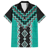 Teal Niho Taniwha Mix Poutama Hawaiian Shirt Unique Taniko Aotearoa LT01 Teal - Polynesian Pride