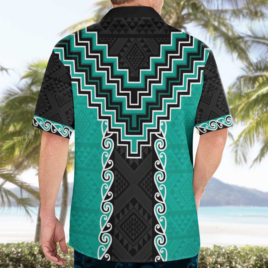Teal Niho Taniwha Mix Poutama Hawaiian Shirt Unique Taniko Aotearoa LT01 - Polynesian Pride