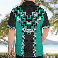 Teal Niho Taniwha Mix Poutama Hawaiian Shirt Unique Taniko Aotearoa LT01 - Polynesian Pride