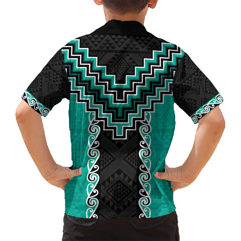 Teal Niho Taniwha Mix Poutama Hawaiian Shirt Unique Taniko Aotearoa LT01 - Polynesian Pride