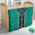Teal Niho Taniwha Mix Poutama Quilt Unique Taniko Aotearoa