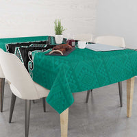Teal Niho Taniwha Mix Poutama Tablecloth Unique Taniko Aotearoa LT01 - Polynesian Pride