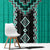 Teal Niho Taniwha Mix Poutama Window Curtain Unique Taniko Aotearoa