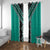 Teal Niho Taniwha Mix Poutama Window Curtain Unique Taniko Aotearoa