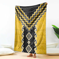 Yellow Niho Taniwha Mix Poutama Blanket Unique Taniko Aotearoa LT01 - Polynesian Pride