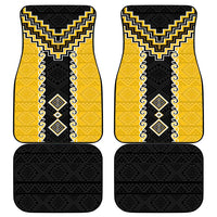 Yellow Niho Taniwha Mix Poutama Car Mats Unique Taniko Aotearoa LT01 - Polynesian Pride