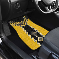 Yellow Niho Taniwha Mix Poutama Car Mats Unique Taniko Aotearoa LT01 - Polynesian Pride