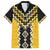 Yellow Niho Taniwha Mix Poutama Family Matching Short Sleeve Bodycon Dress and Hawaiian Shirt Unique Taniko Aotearoa