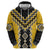 Yellow Niho Taniwha Mix Poutama Hoodie Unique Taniko Aotearoa