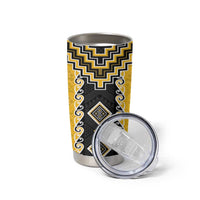 Yellow Niho Taniwha Mix Poutama Tumbler Cup Unique Taniko Aotearoa LT01 - Polynesian Pride