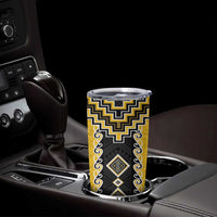 Yellow Niho Taniwha Mix Poutama Tumbler Cup Unique Taniko Aotearoa LT01 - Polynesian Pride
