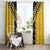 Yellow Niho Taniwha Mix Poutama Window Curtain Unique Taniko Aotearoa