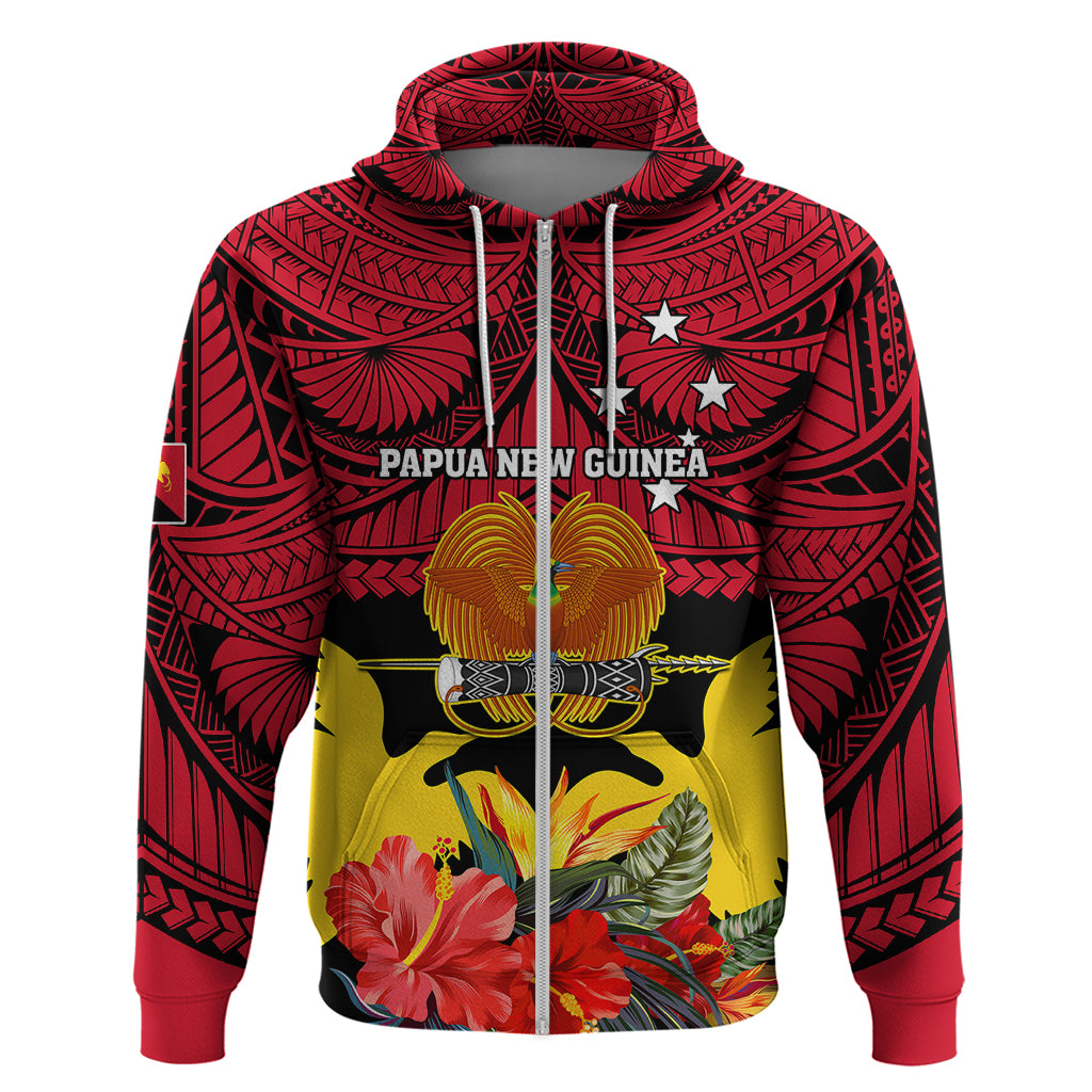 Papua New Guinea Hoodie Bird Of Paradise Mix Polynesian Pattern LT01 - Polynesian Pride