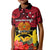 Papua New Guinea Kid Polo Shirt Bird Of Paradise Mix Polynesian Pattern LT01 Kid Red - Polynesian Pride