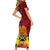 Papua New Guinea Short Sleeve Bodycon Dress Bird Of Paradise Mix Polynesian Pattern LT01 - Polynesian Pride