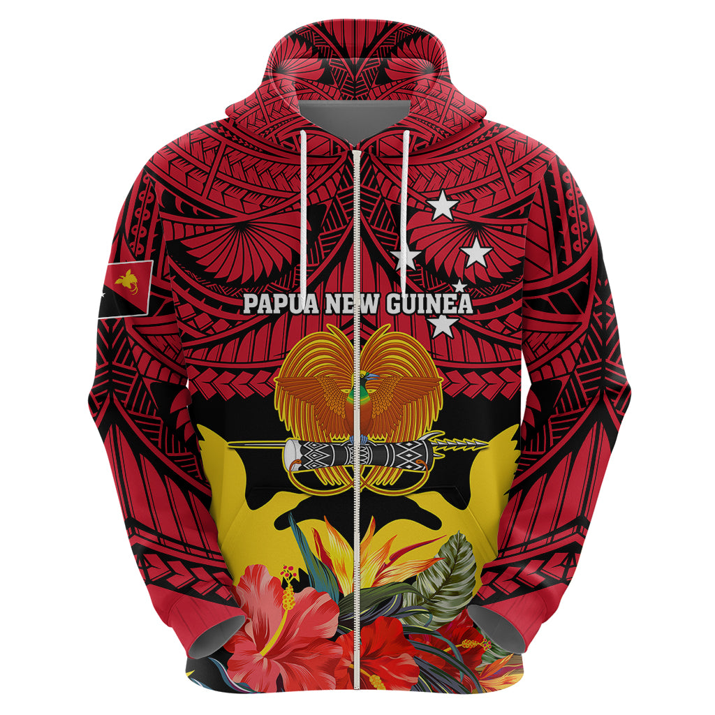 Personalised Papua New Guinea Hoodie Bird Of Paradise Mix Polynesian Pattern LT01 - Polynesian Pride