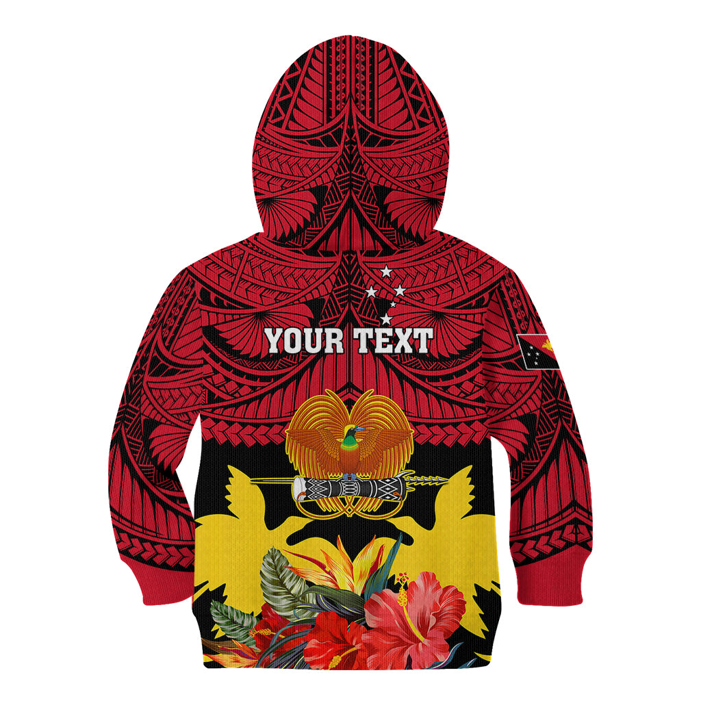 Personalised Papua New Guinea Kid Hoodie Bird Of Paradise Mix Polynesian Pattern LT01 - Polynesian Pride