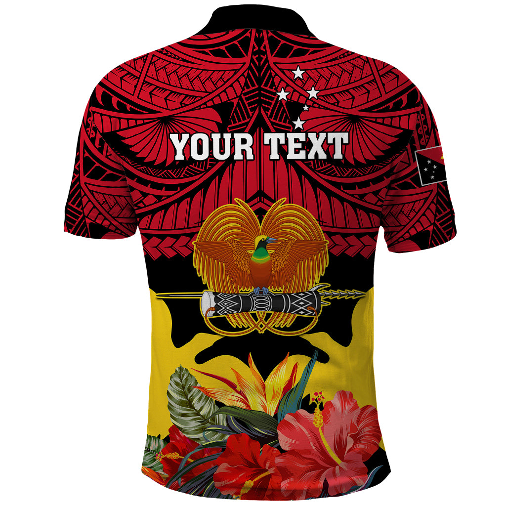 Personalised Papua New Guinea Polo Shirt Bird Of Paradise Mix Polynesian Pattern LT01 - Polynesian Pride