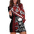 Hawaii Halloween Hoodie Dress Hibiscus Skull Kakau Pattern LT01 Red - Polynesian Pride