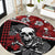 Hawaii Halloween Round Carpet Hibiscus Skull Kakau Pattern LT01 Red - Polynesian Pride