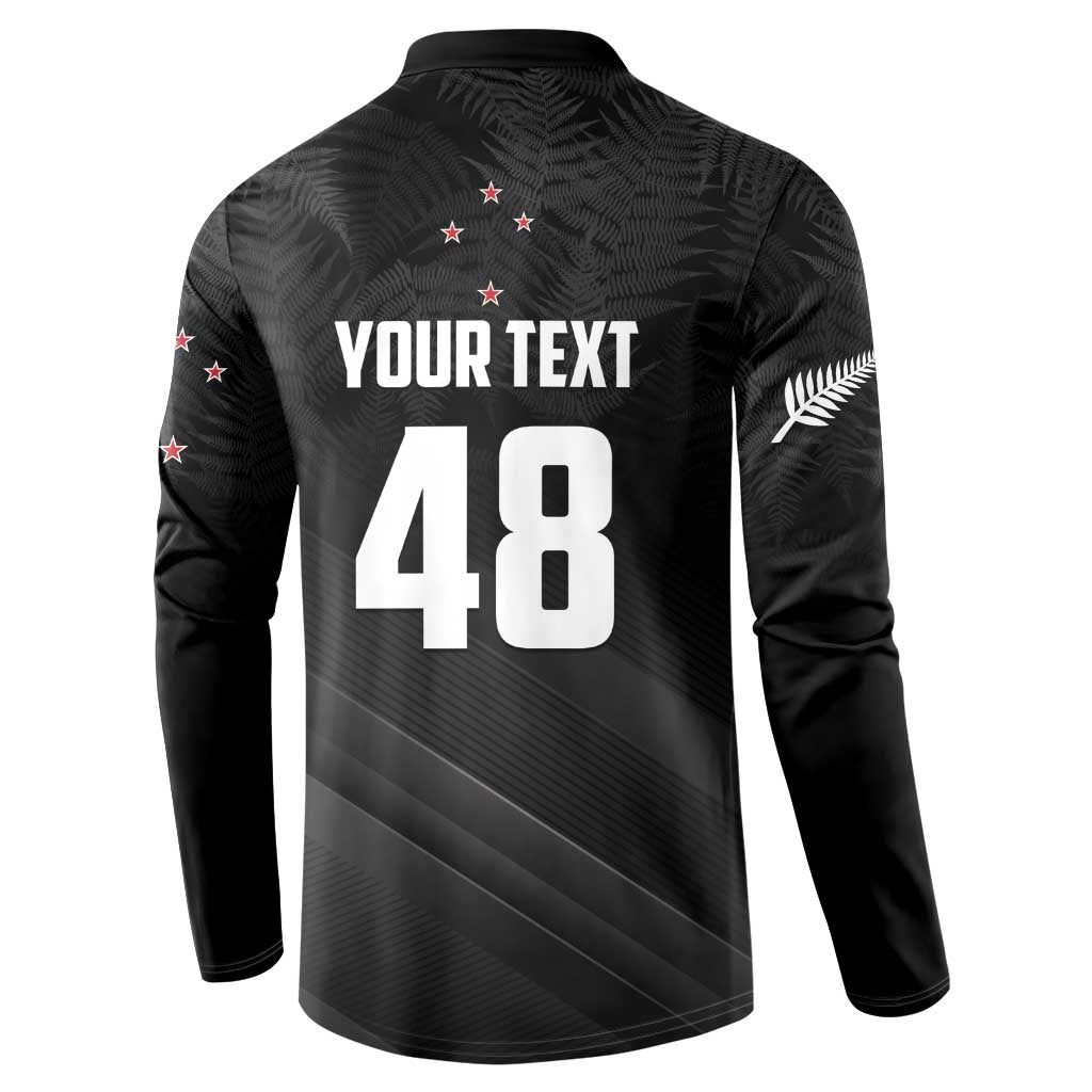 Custom New Zealand Cricket Button Sweatshirt Aotearoa Black Cap Come On