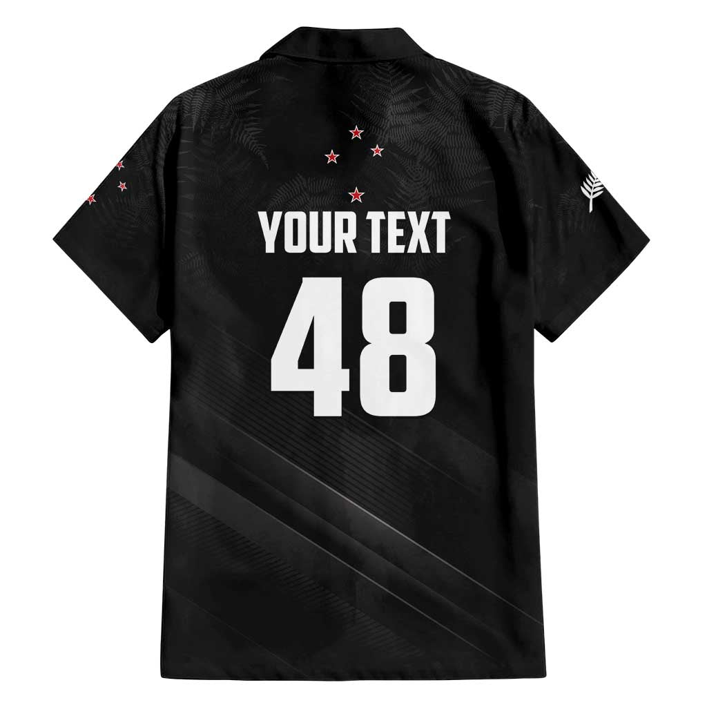 Custom New Zealand Cricket Family Matching Off Shoulder Short Dress and Hawaiian Shirt Aotearoa Black Cap Come On