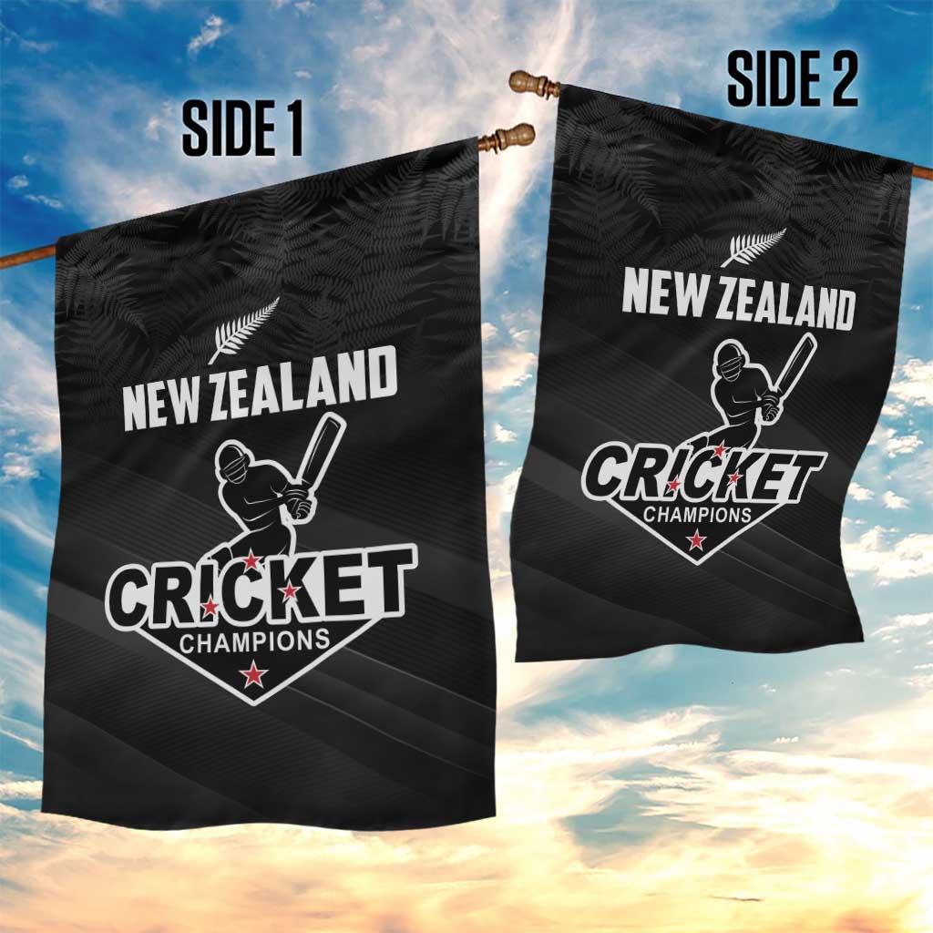 New Zealand Cricket Garden Flag Aotearoa Black Cap Come On