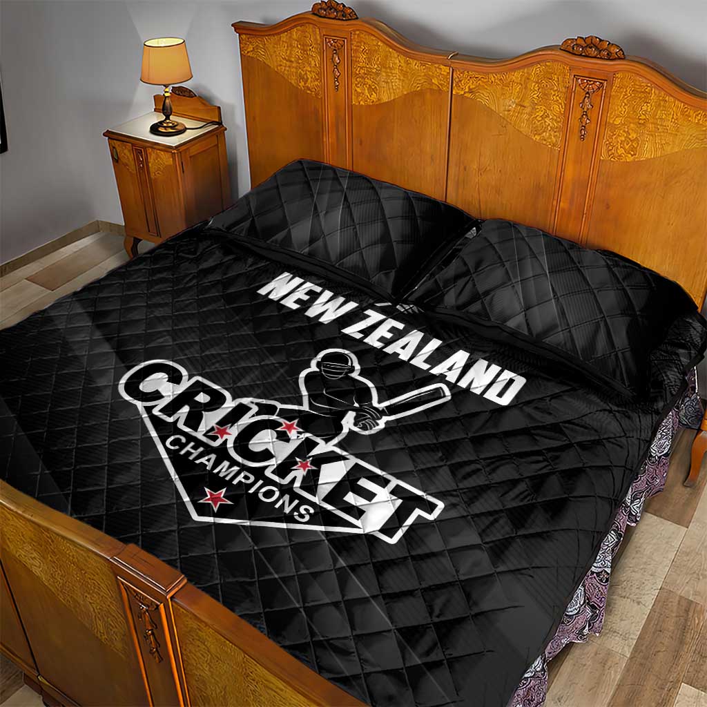 New Zealand Cricket Quilt Bed Set Aotearoa Black Cap Come On