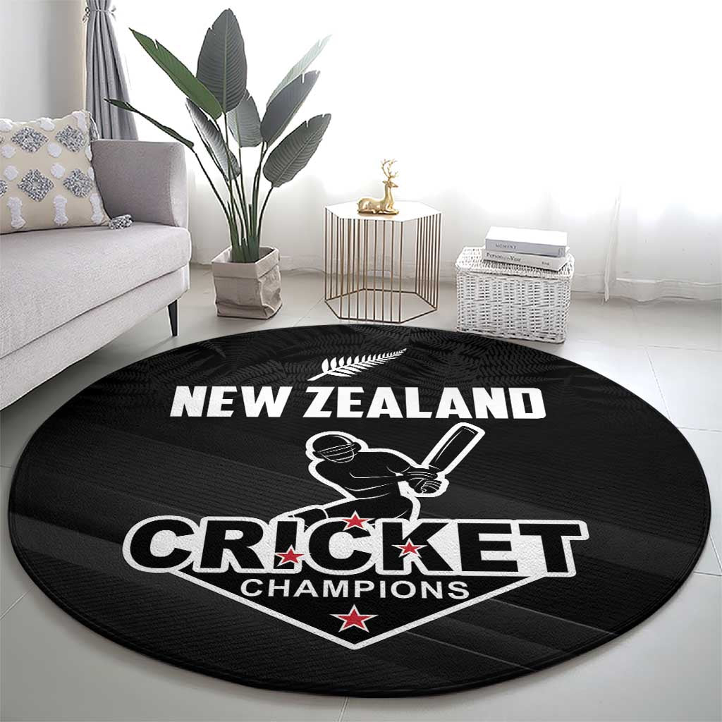 New Zealand Cricket Round Carpet Aotearoa Black Cap Come On